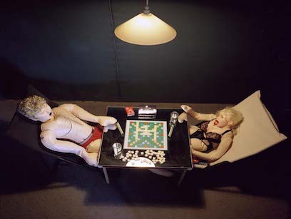 The Twins playing scrabbles.